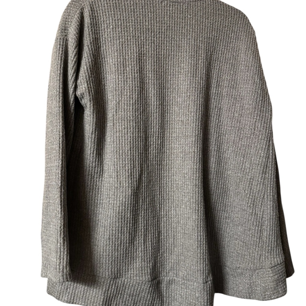 Peyton Primrose Gray waffle knit Women's open front Cardigan - Picture 2 of 5